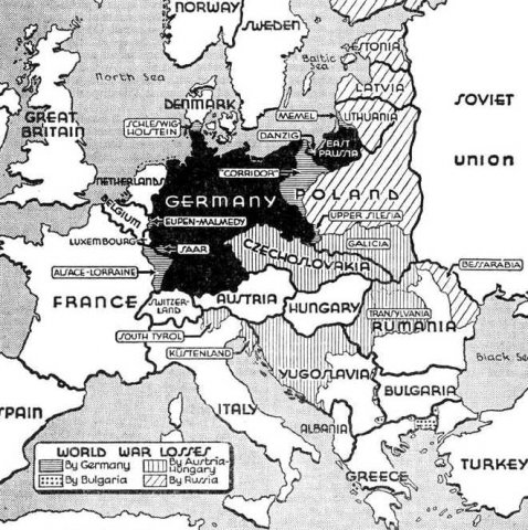 Europa, 1920, Alemania. Tratado de Versalles